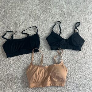 Abercrombie & Fitch Black and Tan Bralette Trio